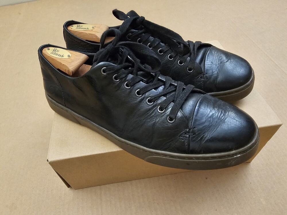 Born Allegheny II Shoes Mens Size 9 Black Leather Sneakers Casual Lace Up